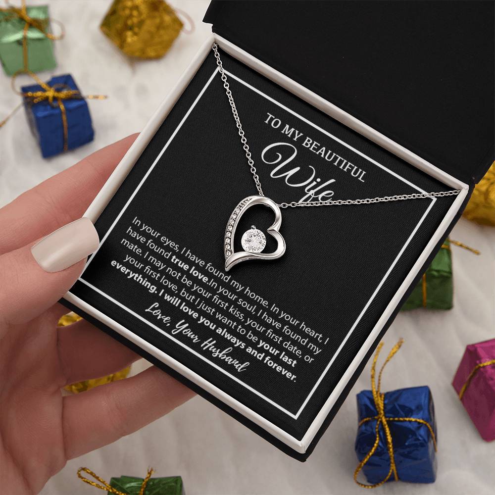To My Wife Necklace, Christmas Gifts For Women, Anniversary Gift For Wife 18_12_White