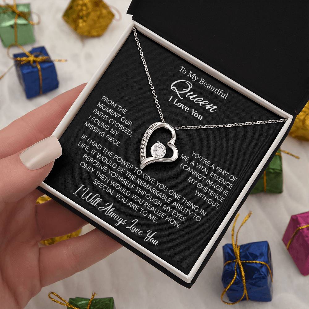 To My Queen Necklace, Anniversary Gift For Wife, Girlfriend Necklace, Birthday Gift For Wife