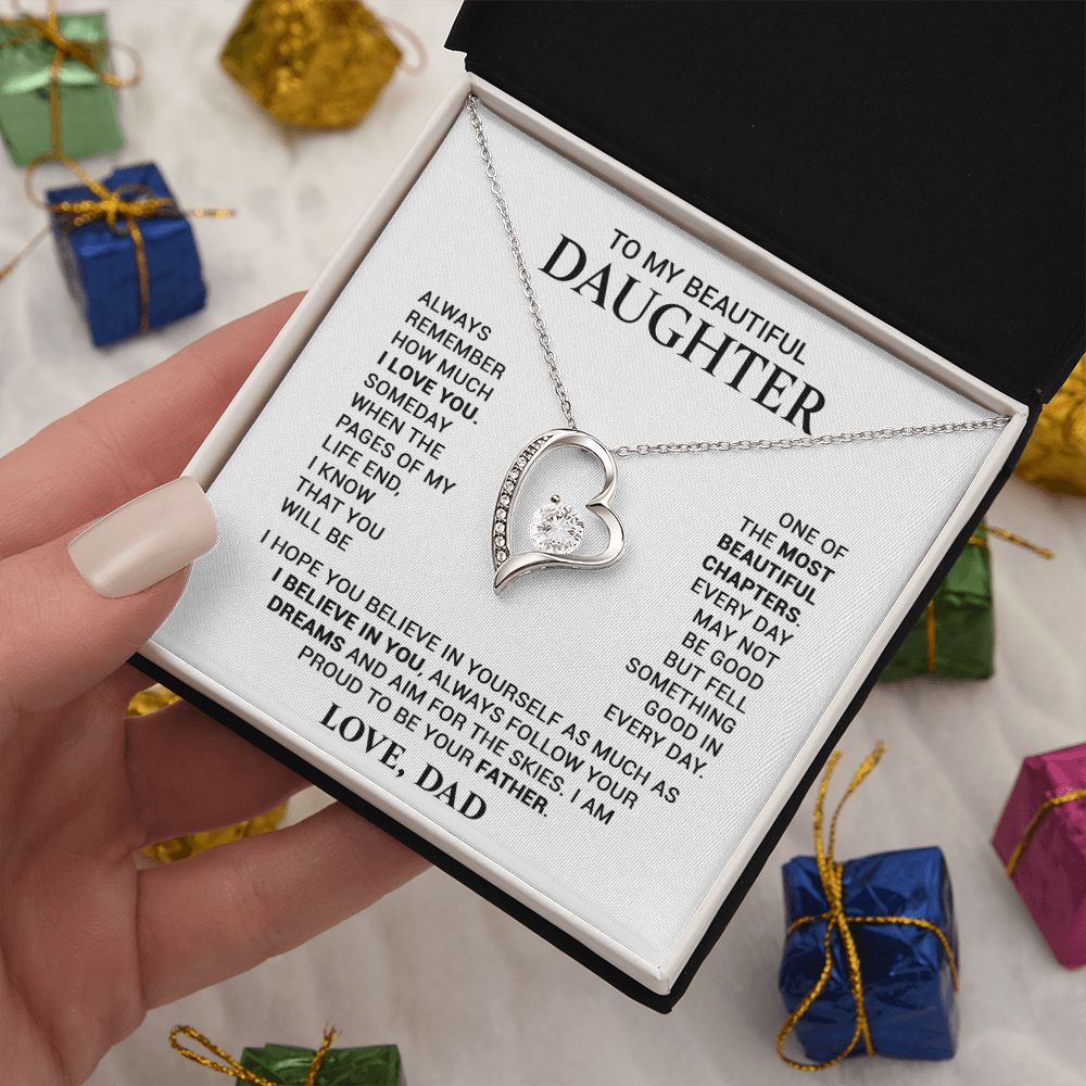 To My Daughter Necklace, Daughter Gift From Dad, Birthday Gift for Daughter22