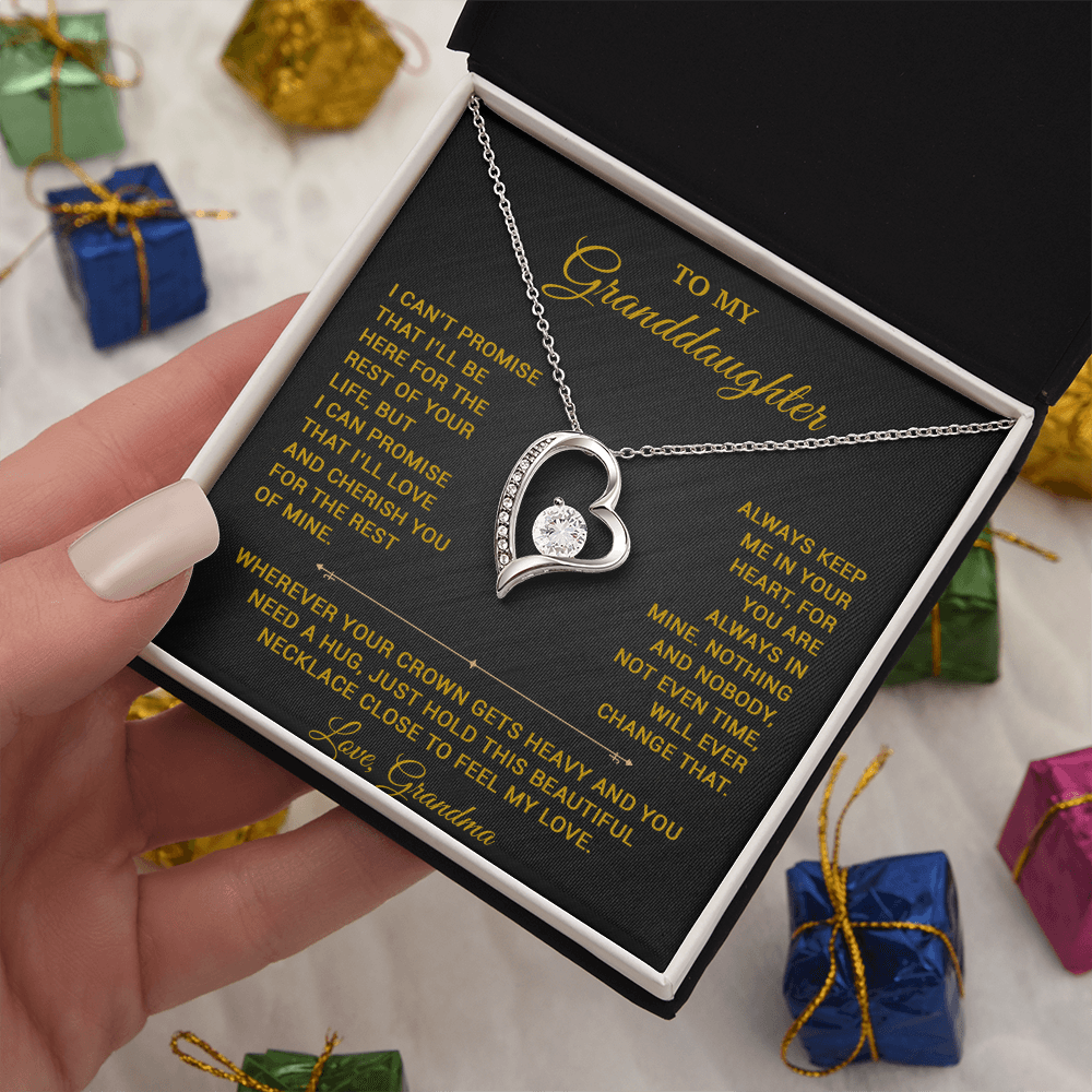 To My Granddaughter Necklace, Granddaughter Gift from Grandma, Christmas Gift 20_8_Gold