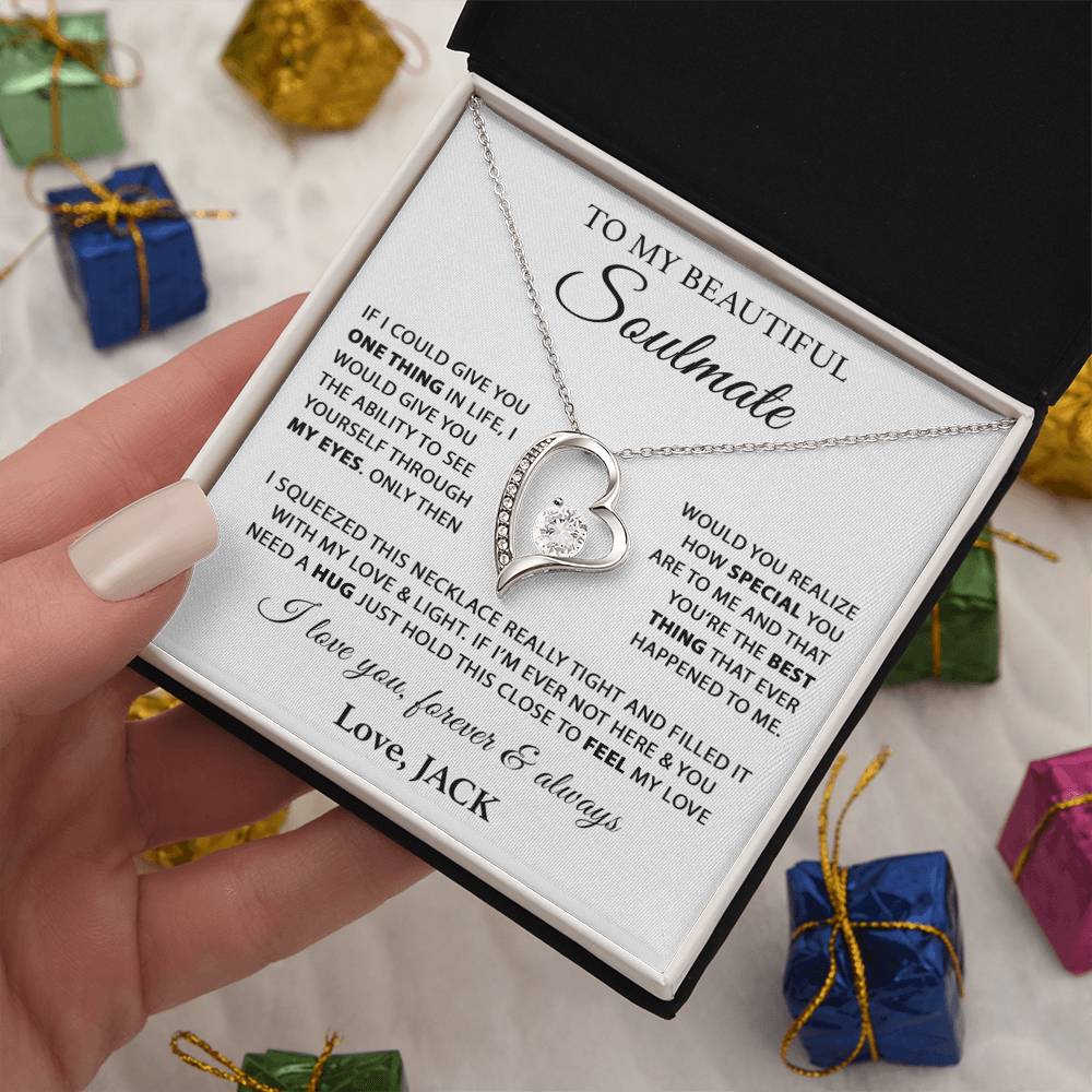 Custom To My Soulmate Necklace Gift For Girlfriend Wife Birthday Gifts Christmas Gifts