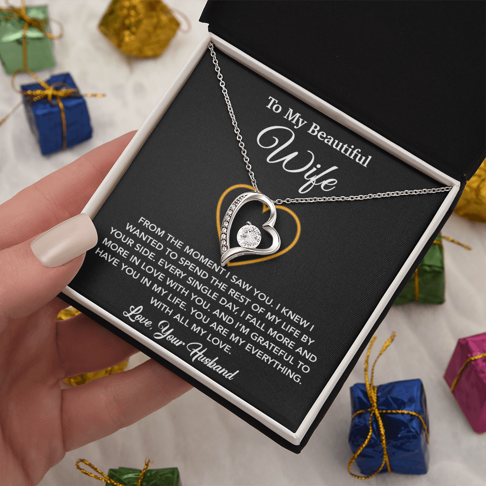 To My Wife Necklace, Gift For Wife, Anniversary Gift For Wife, Necklace For Wife 27_5_Black