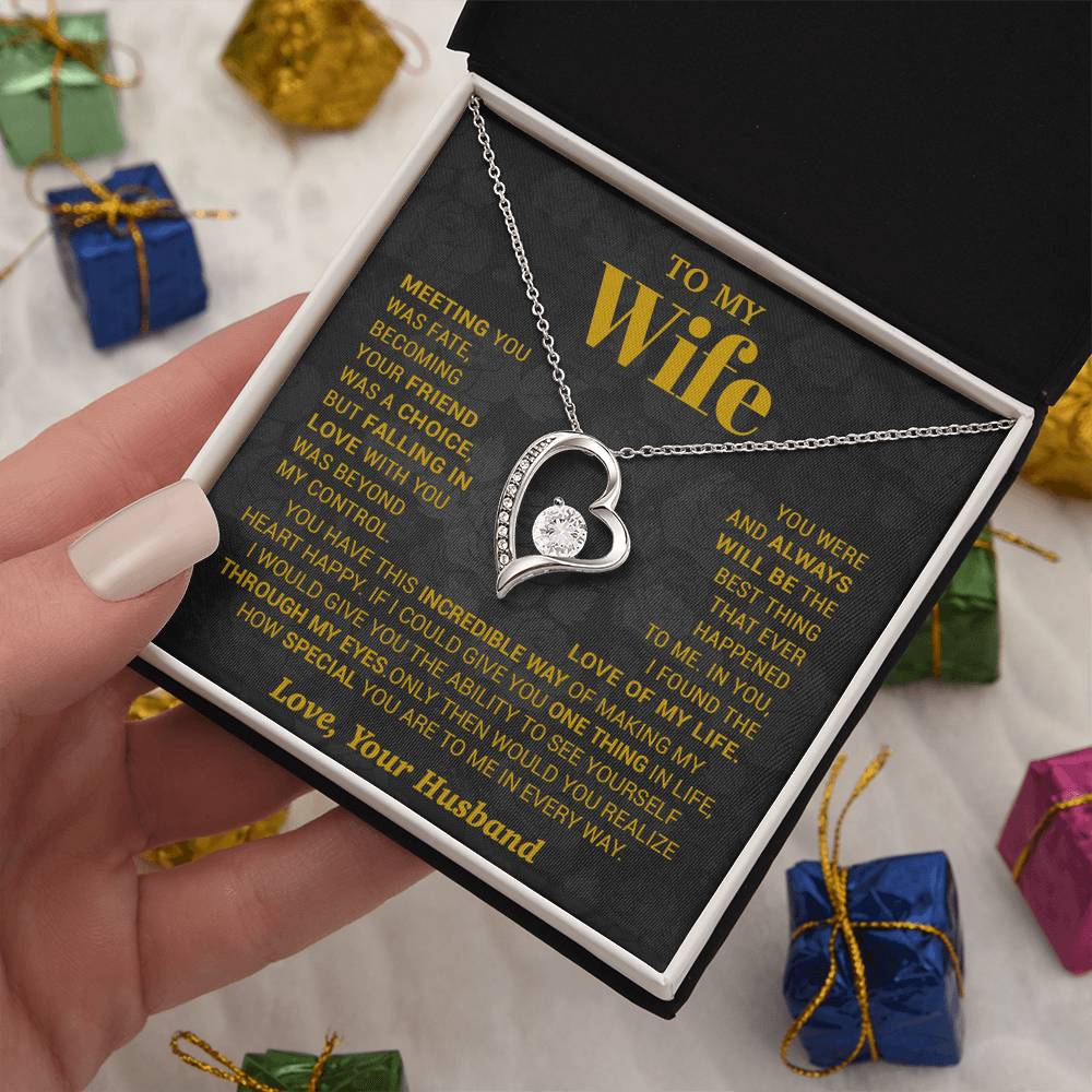 To My Wife Necklace, Meeting You Was Fate Love, Your Husband, Best Necklace For Wife_Gold