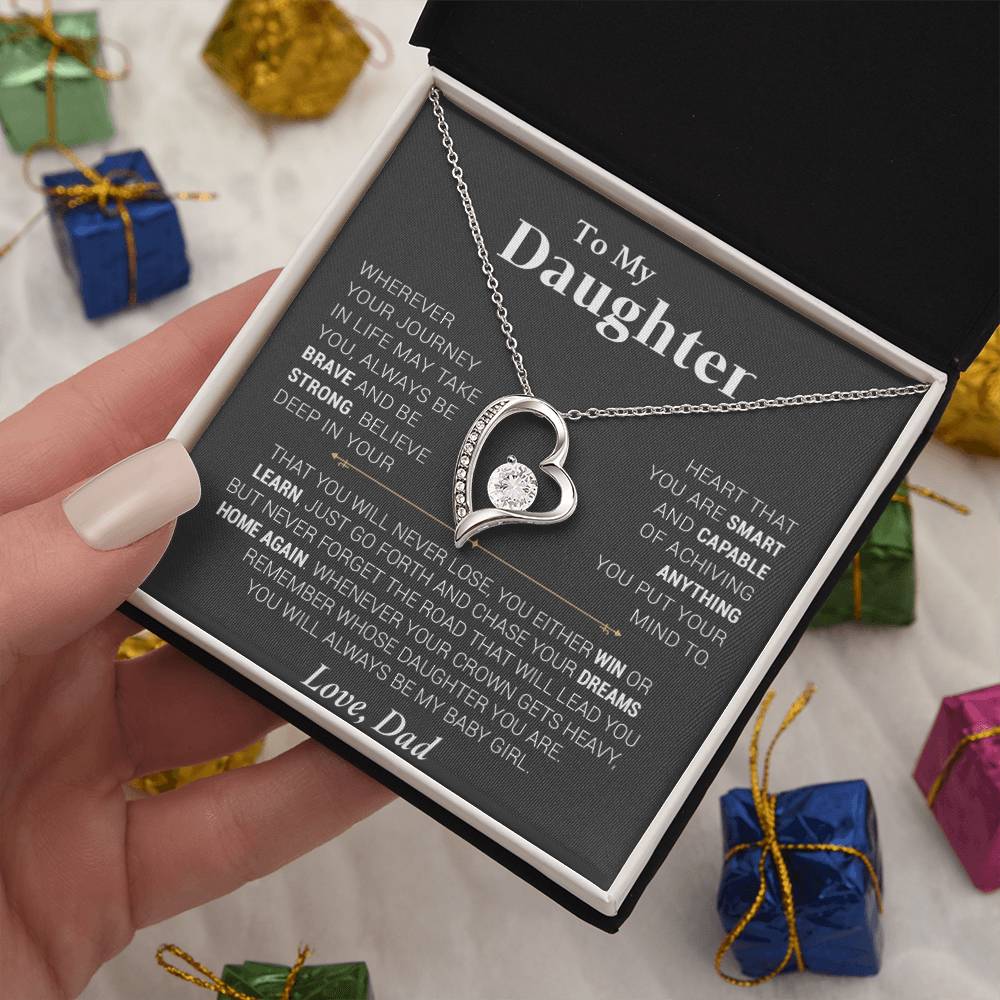 To My Daughter Necklace, Gift for Daughter from Dad, Daughter Father Necklace00