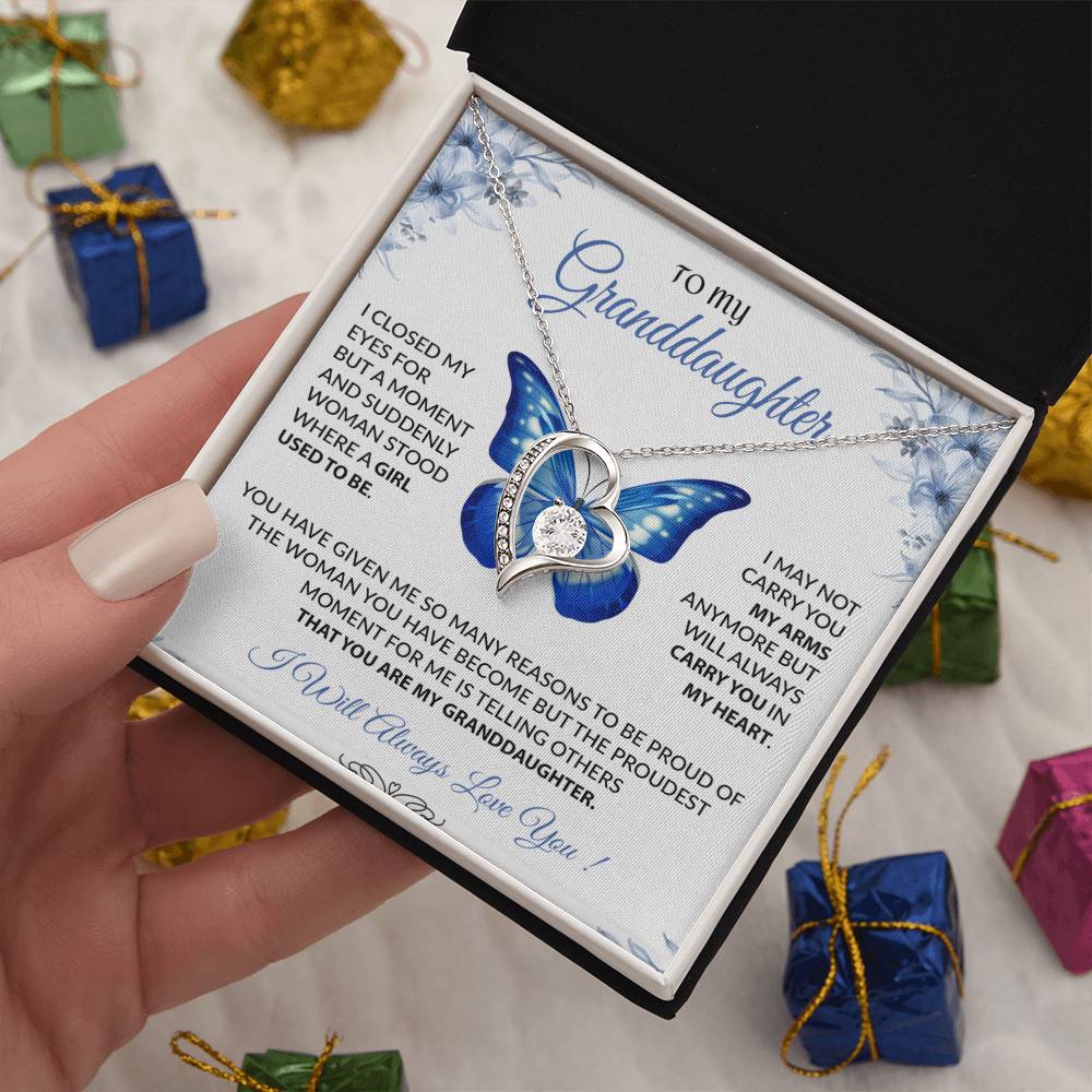 To My Granddaughter Necklace, Gift for Granddaughter from Grandpa Grandma