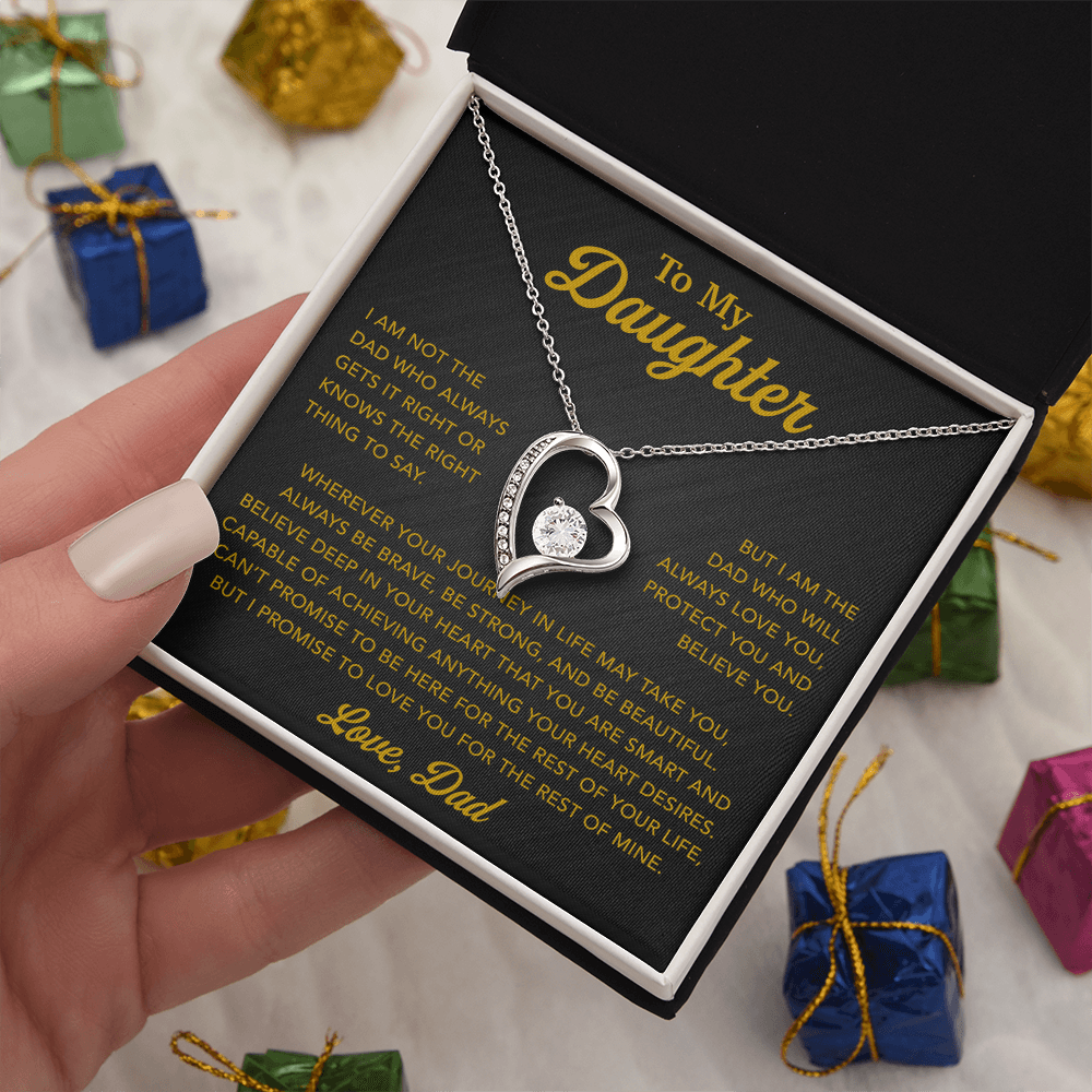 To My Daughter Necklace, Gift for Daughter from Dad, Father Daughter Necklace 13_6_Gold
