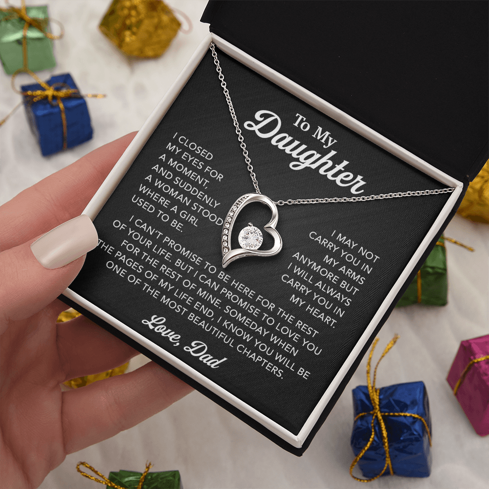 To My Daughter Necklace, Gift for Daughter from Dad, Father Daughter Necklace 28_3_Black