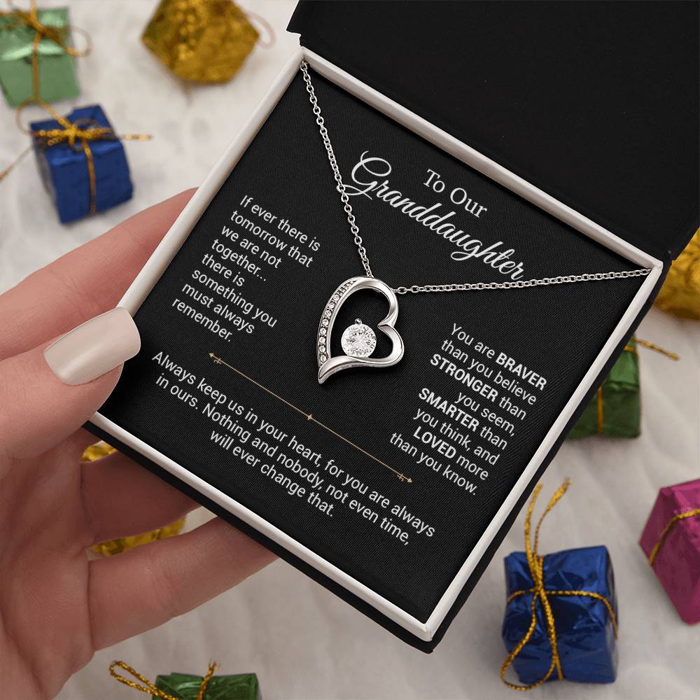 To Our Granddaughter Necklace, Christmas Gift For Granddaughter, Birthday Gift_Black