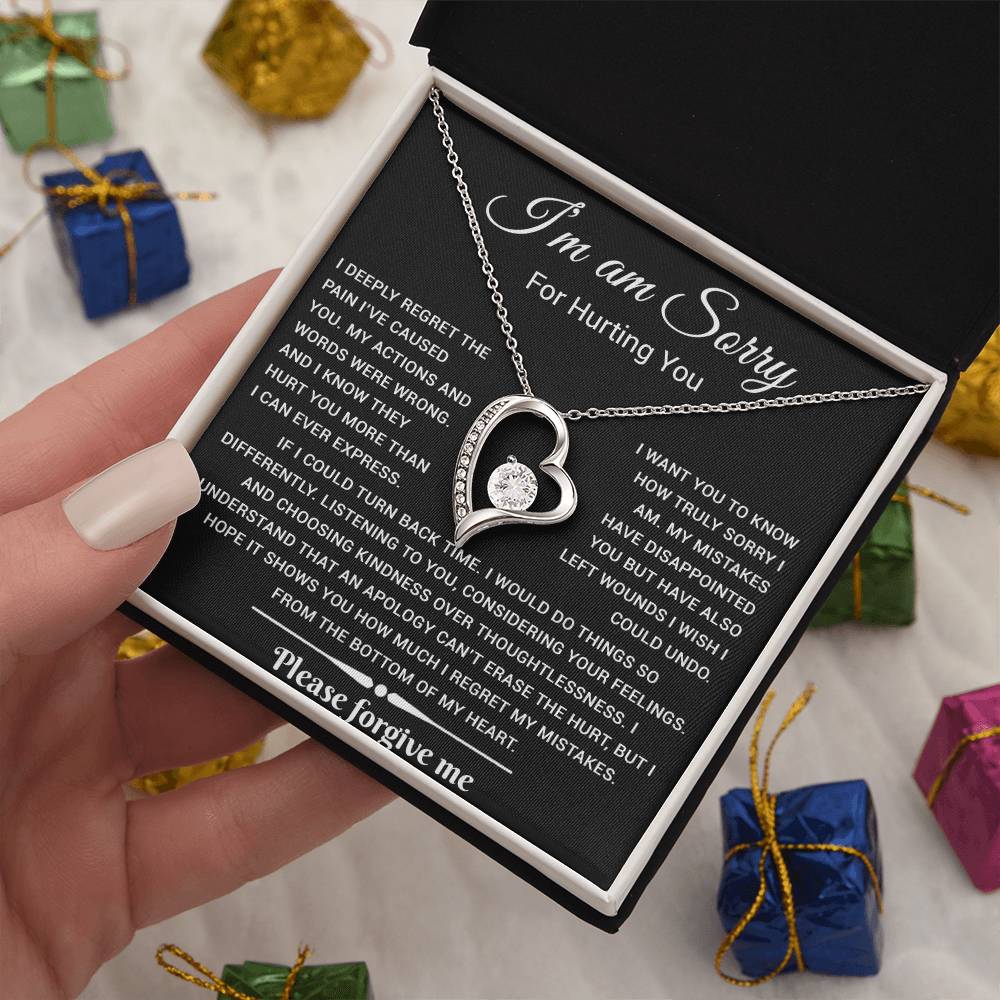 I'm Sorry Gift For Wife Necklace, Sorry Gift for Girlfriend, Forgiveness Gift For Her 25_5_Black