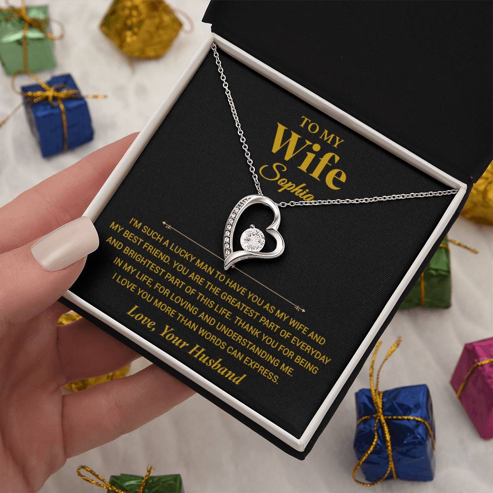 Custom To My Wife Necklace , Anniversary Gift Wife , Valentines Gift for Wife, Christmas Gifts