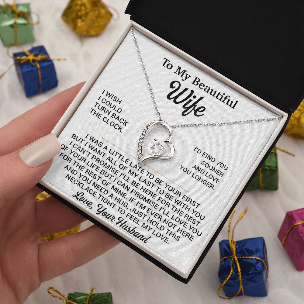 To My Beautiful Wife Necklace, Gift From Husband, Anniversary Gifts For Wife