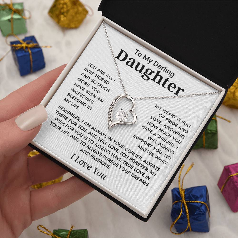 To My Darling Daughter Necklace, Gift for Daughter ,Birthday Gift for Her
