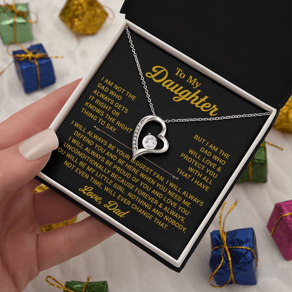 To My Daughter Necklace, Gift for Daughter from Dad, Father Daughter Necklace 1_11_Gold
