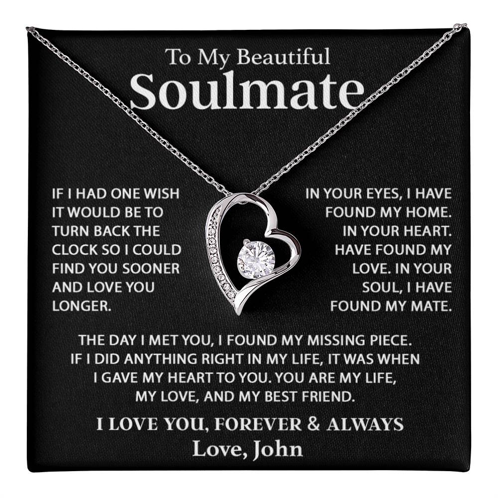 Custom To My Soulmate Necklace Gift For Girlfriend Wife Birthday Gifts Christmas Gifts