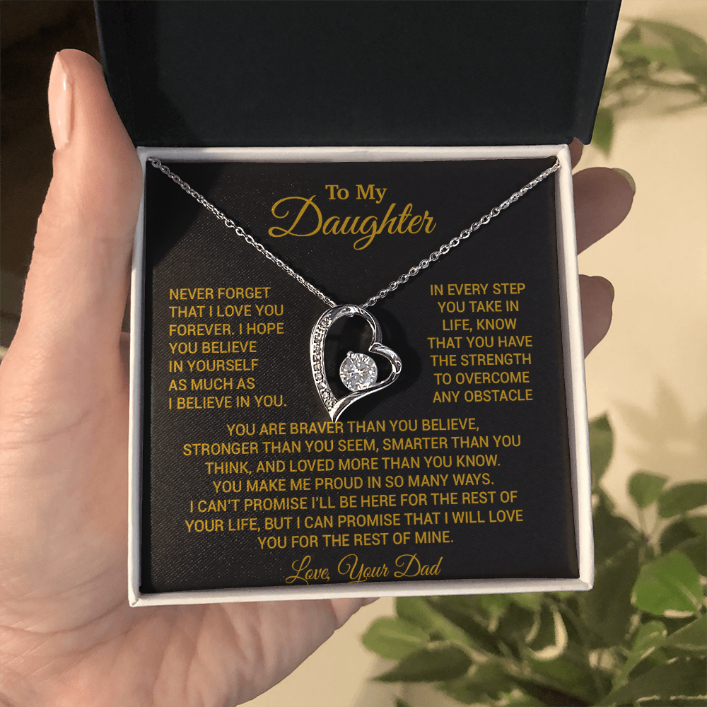 To My Daughter Necklace, Daughter Father Necklace, Daughter Gift From Dad 24_8_Gold