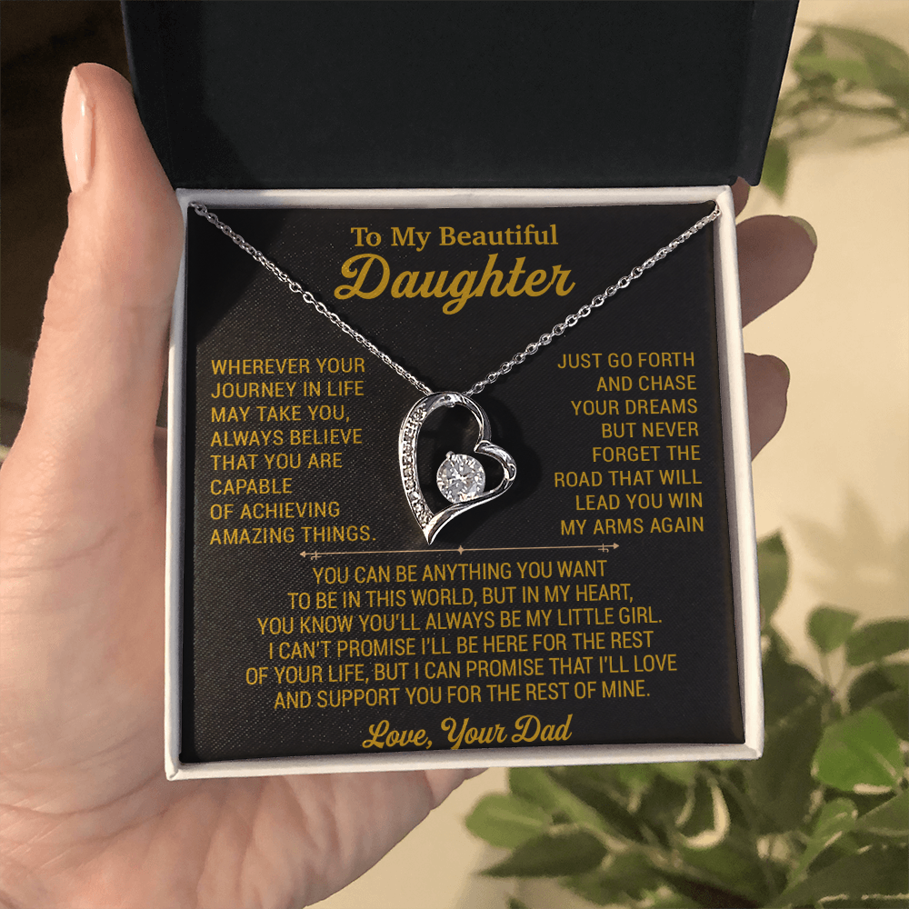 To My Daughter Necklace, Daughter Father Necklace, Daughter Gift From Dad 18_8_Gold