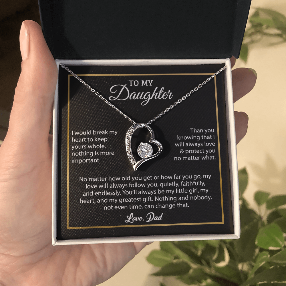 To My Daughter Necklace, Gift for Daughter from Dad, Father Daughter Necklace 4_6_Black