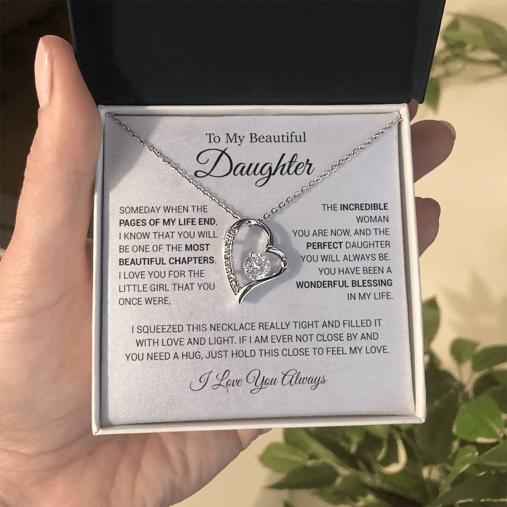 To My Daughter Necklace, Daughter Father Necklace, Daughter Gift From Dad 4_6_White