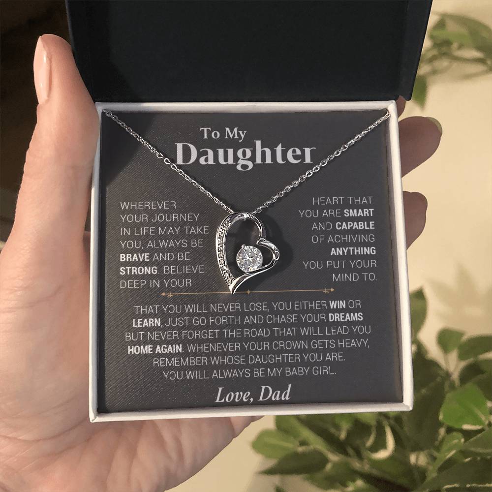 To My Daughter Necklace, Gift for Daughter from Dad, Daughter Father Necklace00