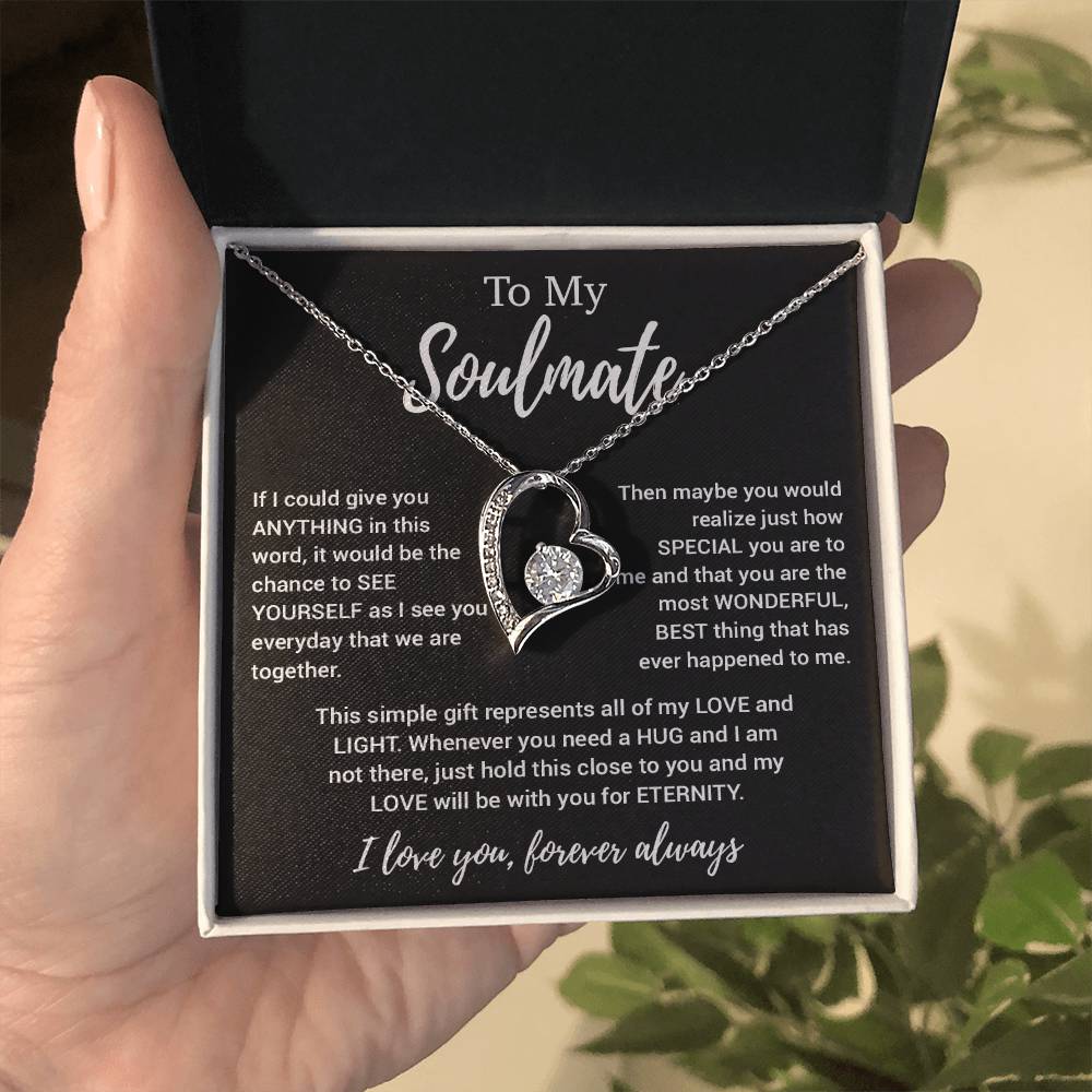 To My Soulmate Necklace, Soulmate Gift, Soulmate Jewelry Anniversary 11_8_Black
