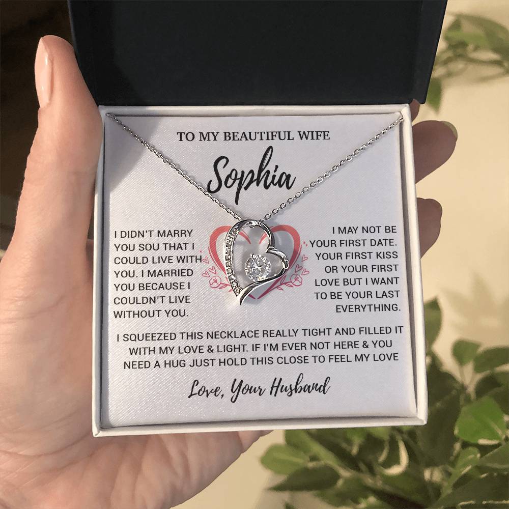 Custom To My Wife Necklace, Christmas Gifts For Women, Anniversary Gift For Wife