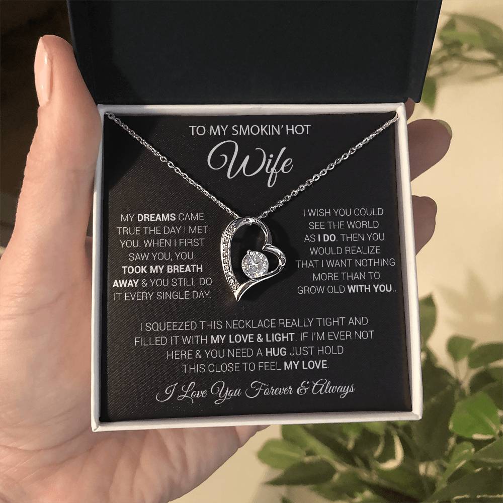 To My Smokin' Hot Wife Necklace, Necklace for Wife, Anniversary Gift