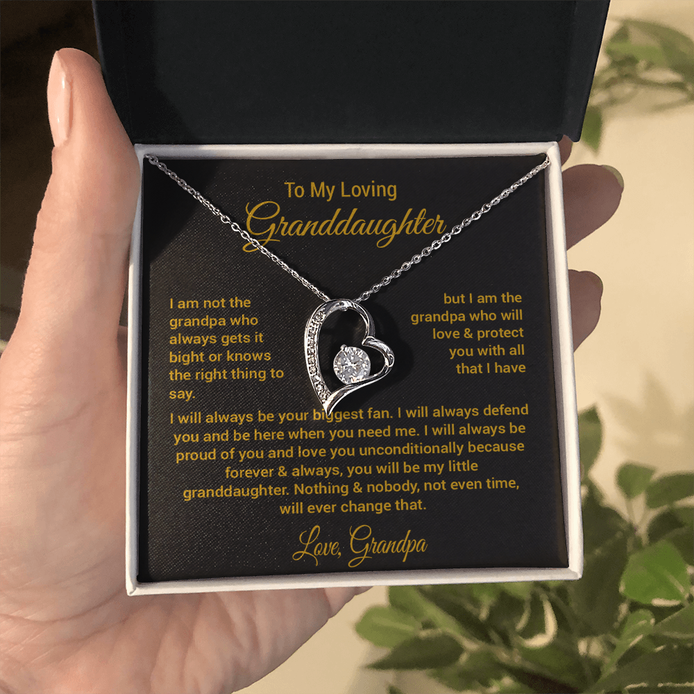 To My Granddaughter Necklace, Xmas Birthday Gift For Granddaughter from Grandpa 1_11_Gold
