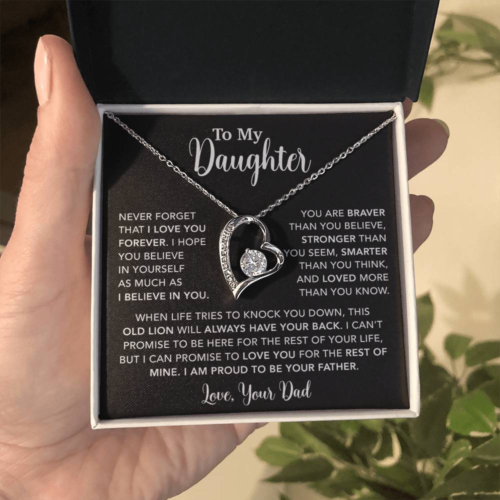 To My Daughter Necklace Gift for Daughter from Dad,Daughter Father Necklace 15_4_Black