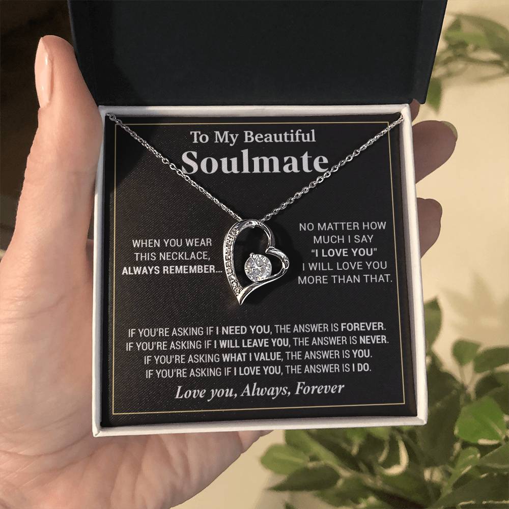 To My Beautiful Soulmate Necklace, Gifts For Girlfriend, Necklace For Girlfriend, Girlfriend Birthday Gift, Gift For Her