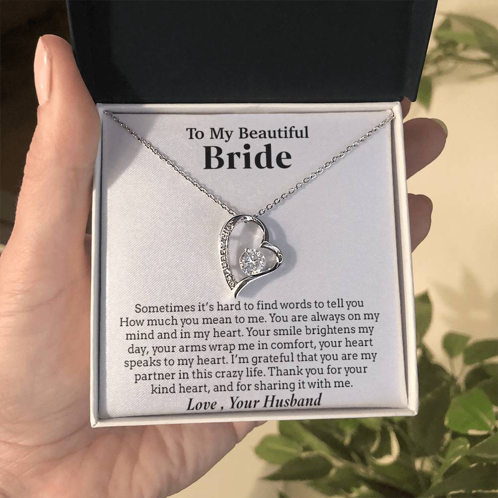 To My Beautiful Bride Necklace,Bride Wedding Necklace, Gift For Bride, Wedding Gift