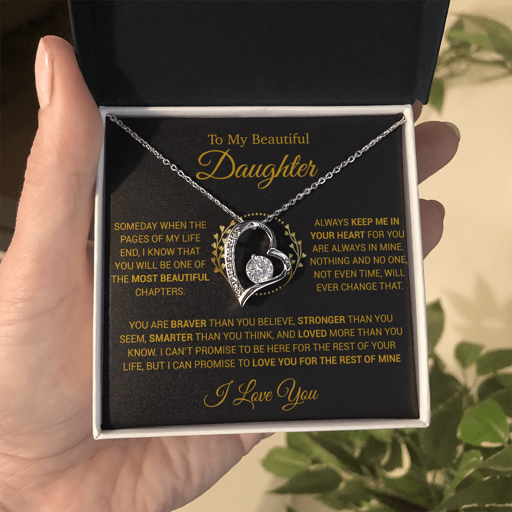 To My Daughter Necklace, Gift for Daughter from Dad, Daughter Father Necklace 15_12_Gold