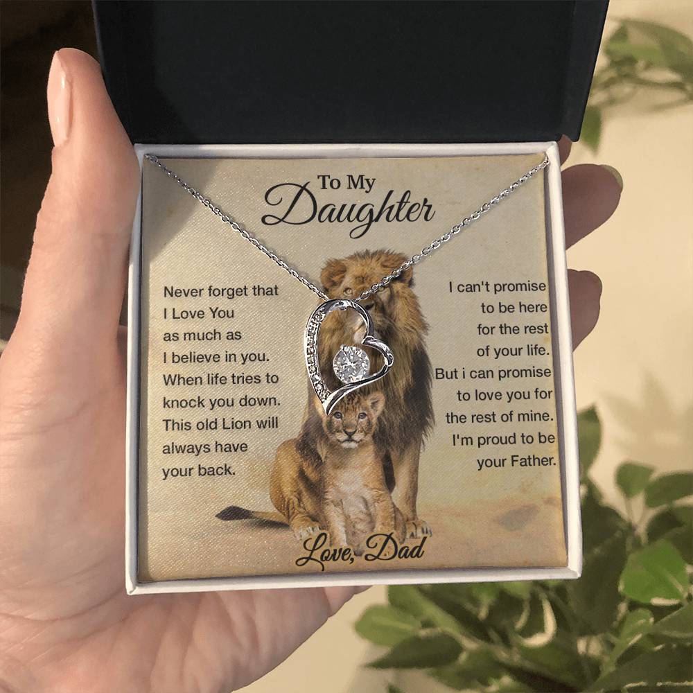 To My Daughter Necklace, Xmas Gift For Daughter From Dad, Daughter Father Lion