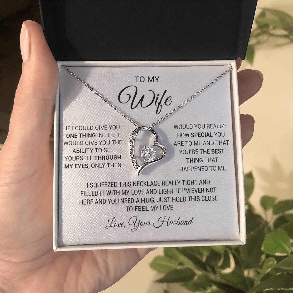 To My Wife Necklace, Gift For Wife, Anniversary Gift For Wife, Christmas Gift 1_5_White