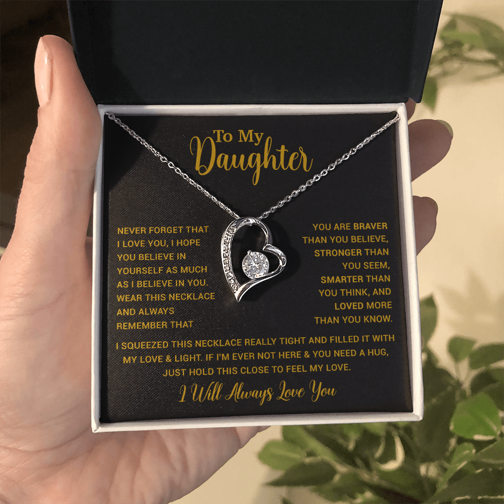 To My Daughter Necklace Gift for Daughter from Dad,Daughter Father Necklace 16_4_Gold