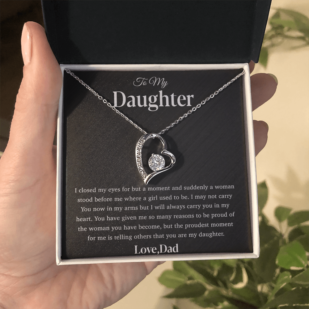 To My Daughter Necklace, Gift for Daughter from Dad, Father Daughter Necklace 28_4_Black