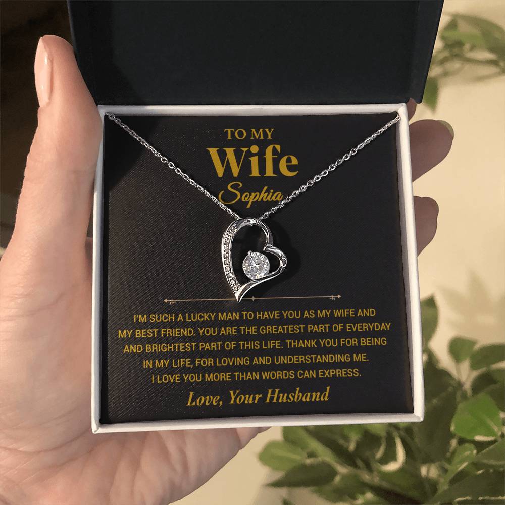 Custom To My Wife Necklace , Anniversary Gift Wife , Valentines Gift for Wife, Christmas Gifts