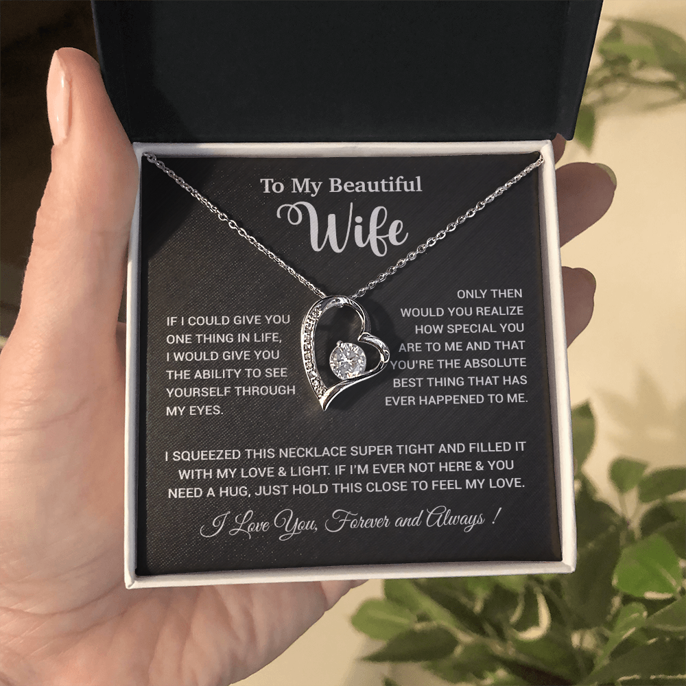 To My Wife Necklace, Wife Gift From Husband, Wife Husband Necklace, Christmas Gift 19_9_Black