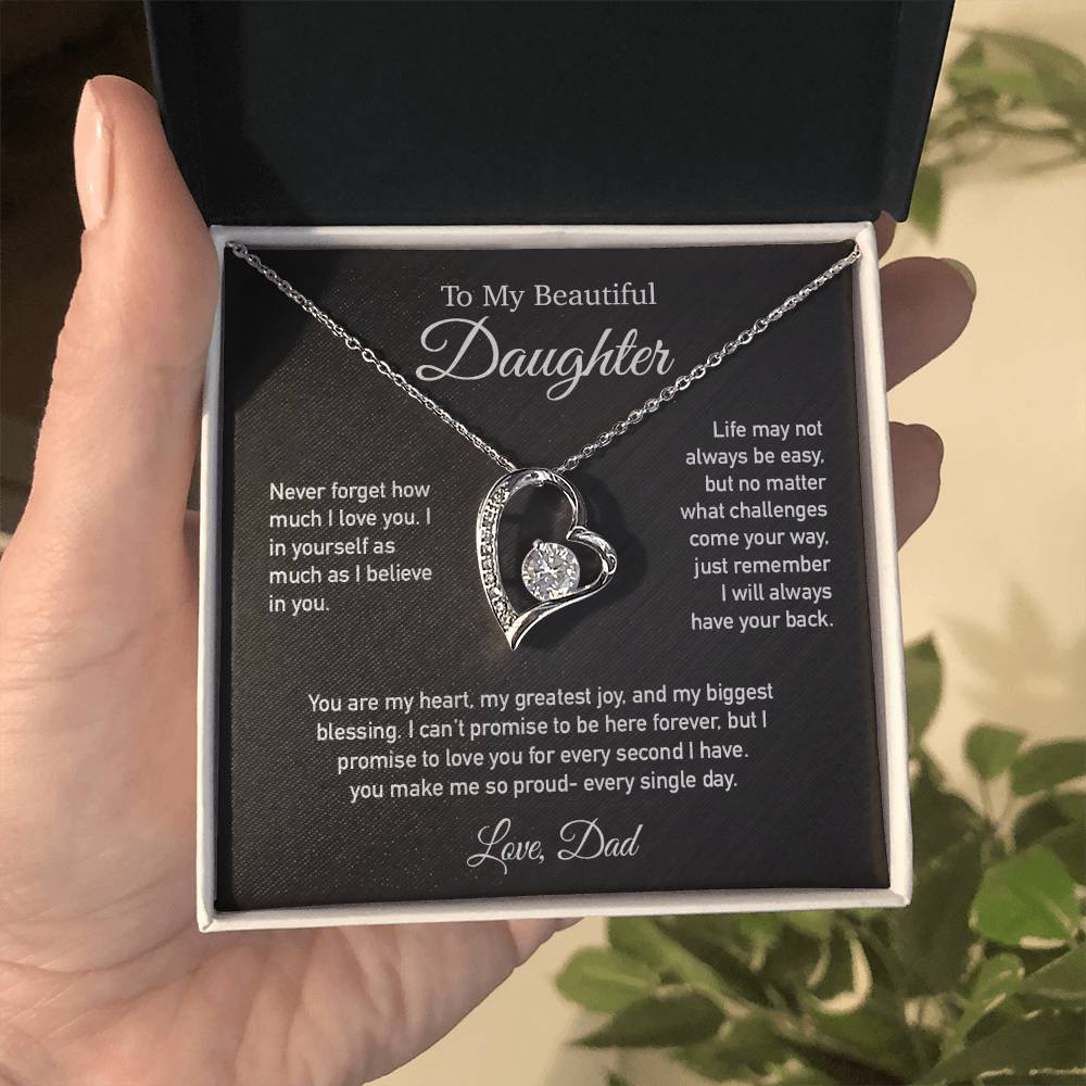 To My Daughter Necklace, Daughter Father Necklace, Daughter Gift From Dad 3_6_Black