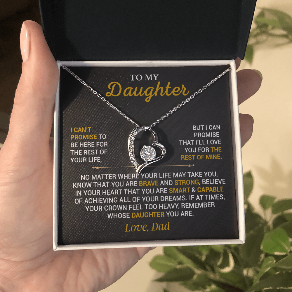 To My Daughter Necklace, Gift for Daughter from Dad,Daughter Father Necklace 7_10_Black