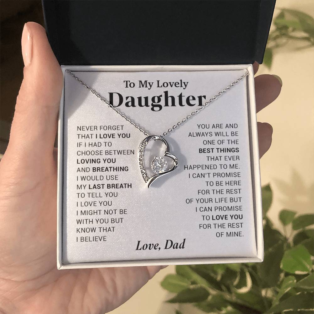 To My Lovely Daughter Necklace, Necklace for Daughter  from Dad, Daughter Necklace, Gift for Daughter