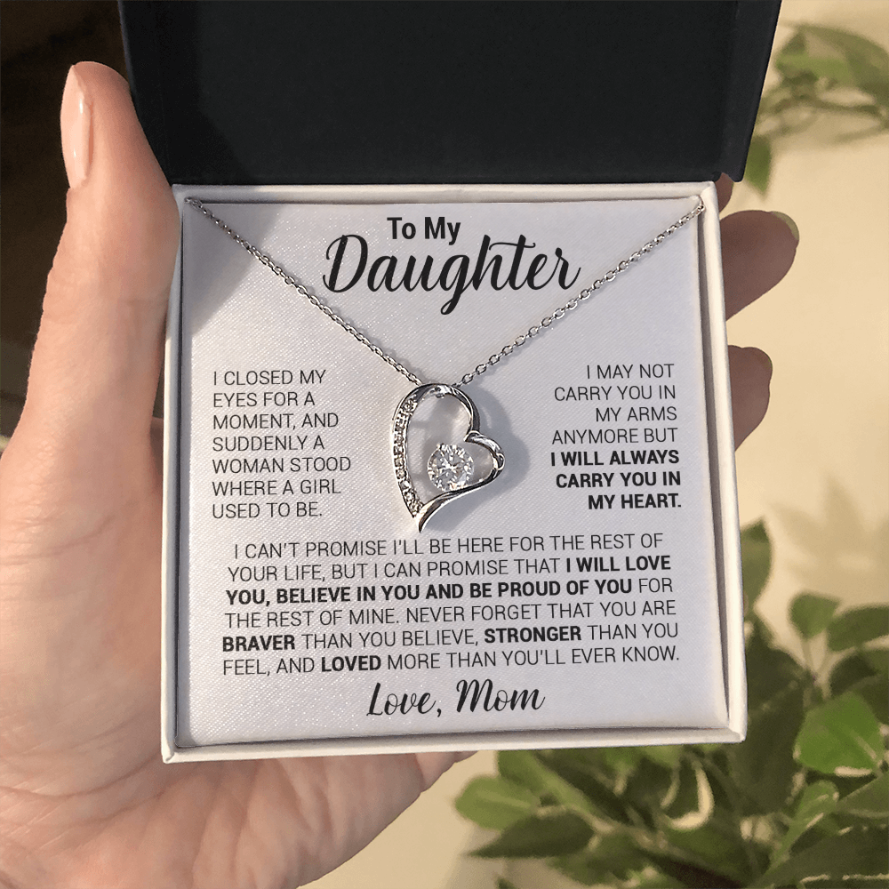 To My Daughter Necklace, Daughter Mother Necklace, Daughter Gift From Mom 22_8_White