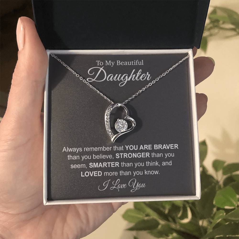 To My Beautiful Daughter Necklace, Necklace Gift for Daughter, Christmas Gift