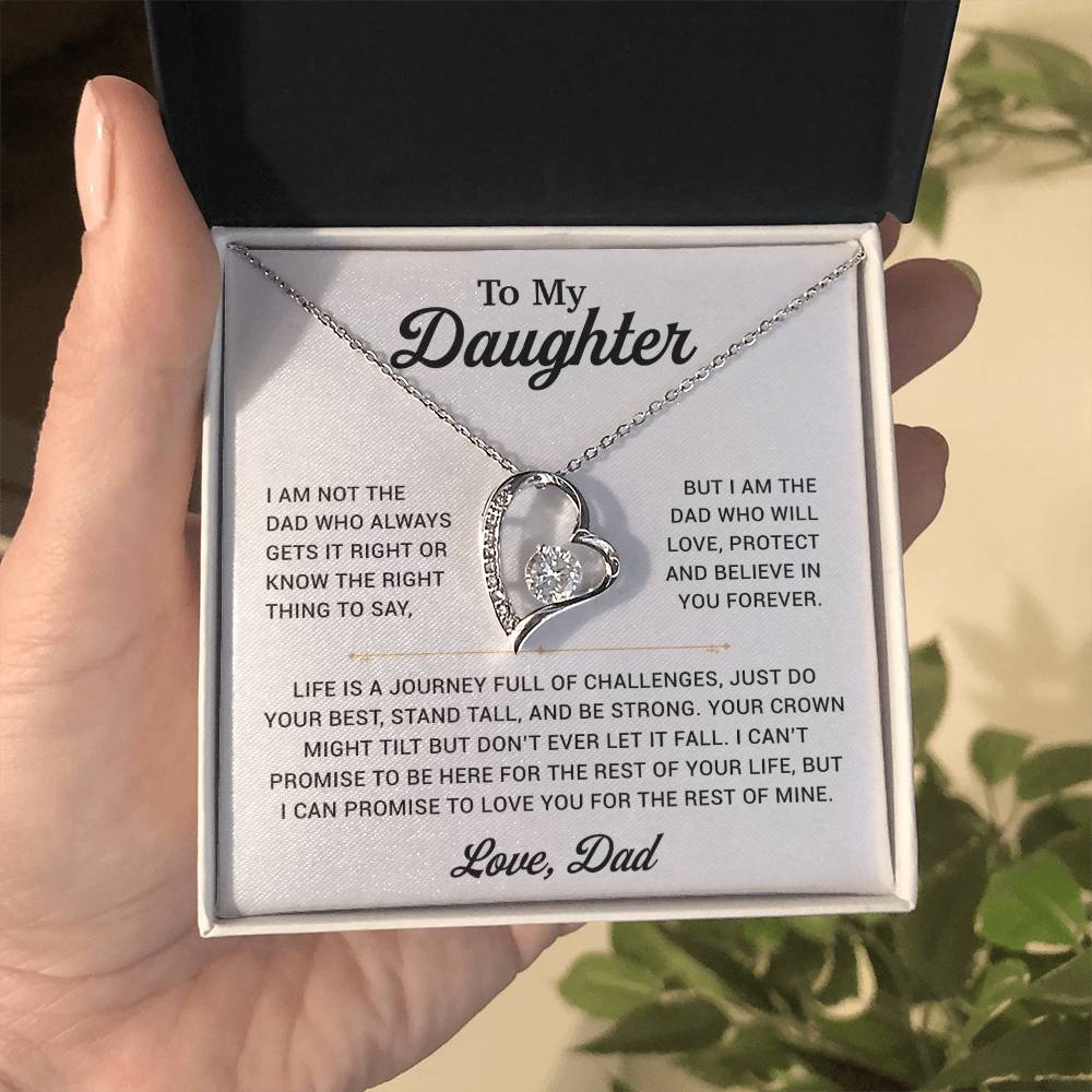 To My Daughter Necklace, Gift for Daughter from Dad, Father Daughter Necklace 24_12_White