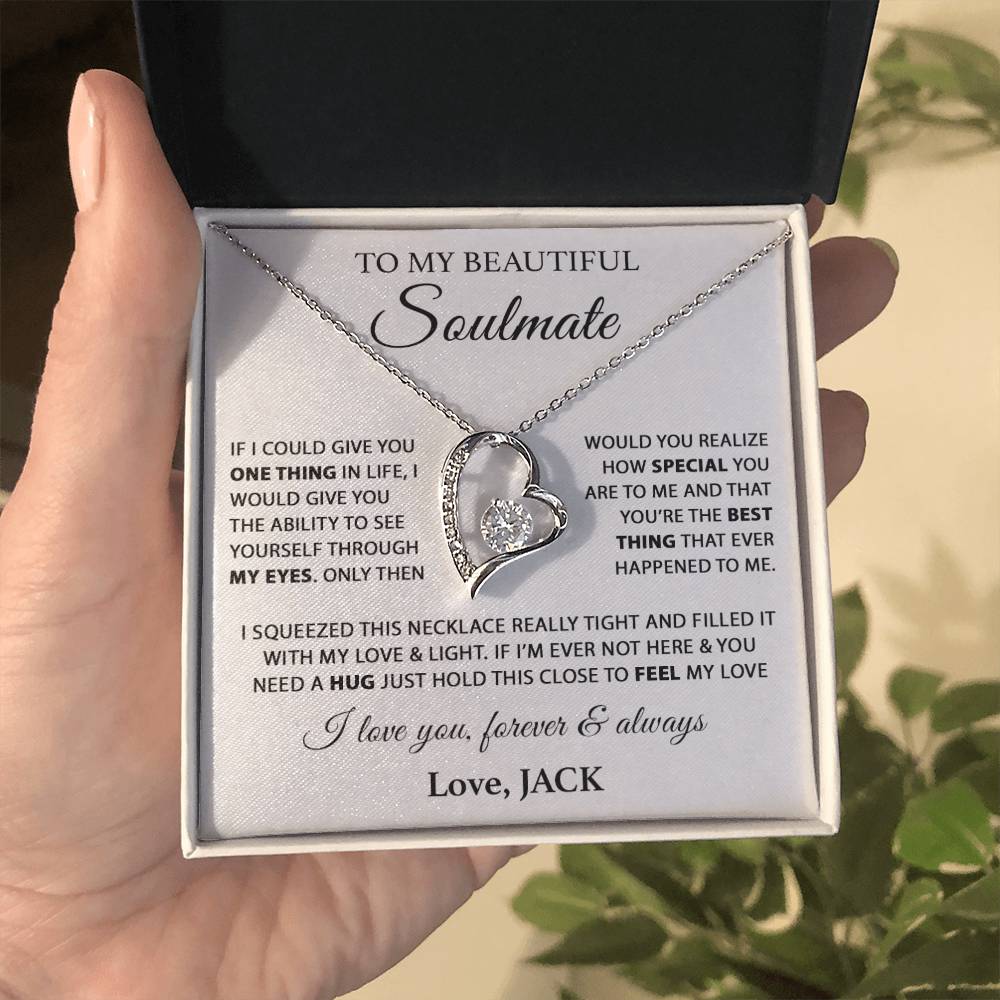 Custom To My Soulmate Necklace Gift For Girlfriend Wife Birthday Gifts Christmas Gifts