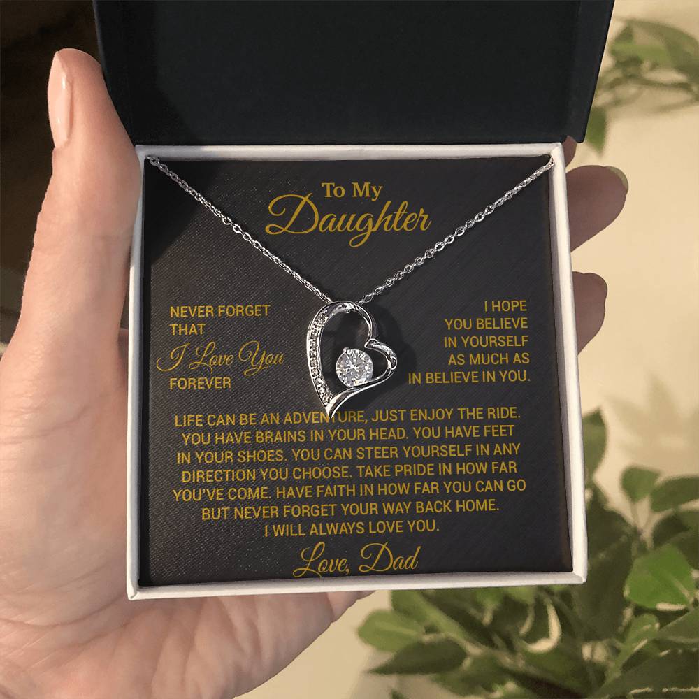 To My Daughter Necklace, Daughter Father Necklace, Daughter Gift From Dad 19_8_Gold