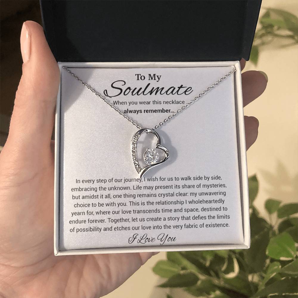 To My Soulmate Necklace, Anniversary Gift, Sentimental Gift, Soulmate Gift, Christmas Gift_White