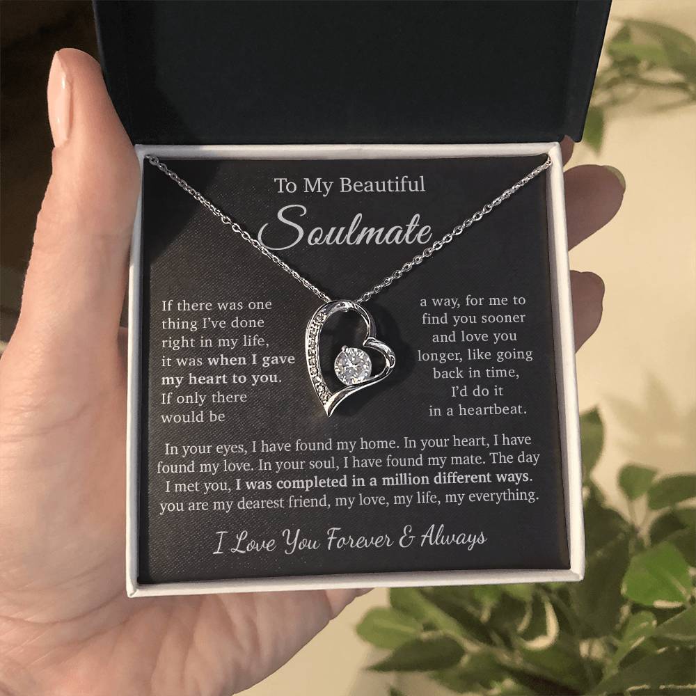 To My Soulmate Necklace, Gift for Wife Girlfriend Fiancée, Anniversary Gift