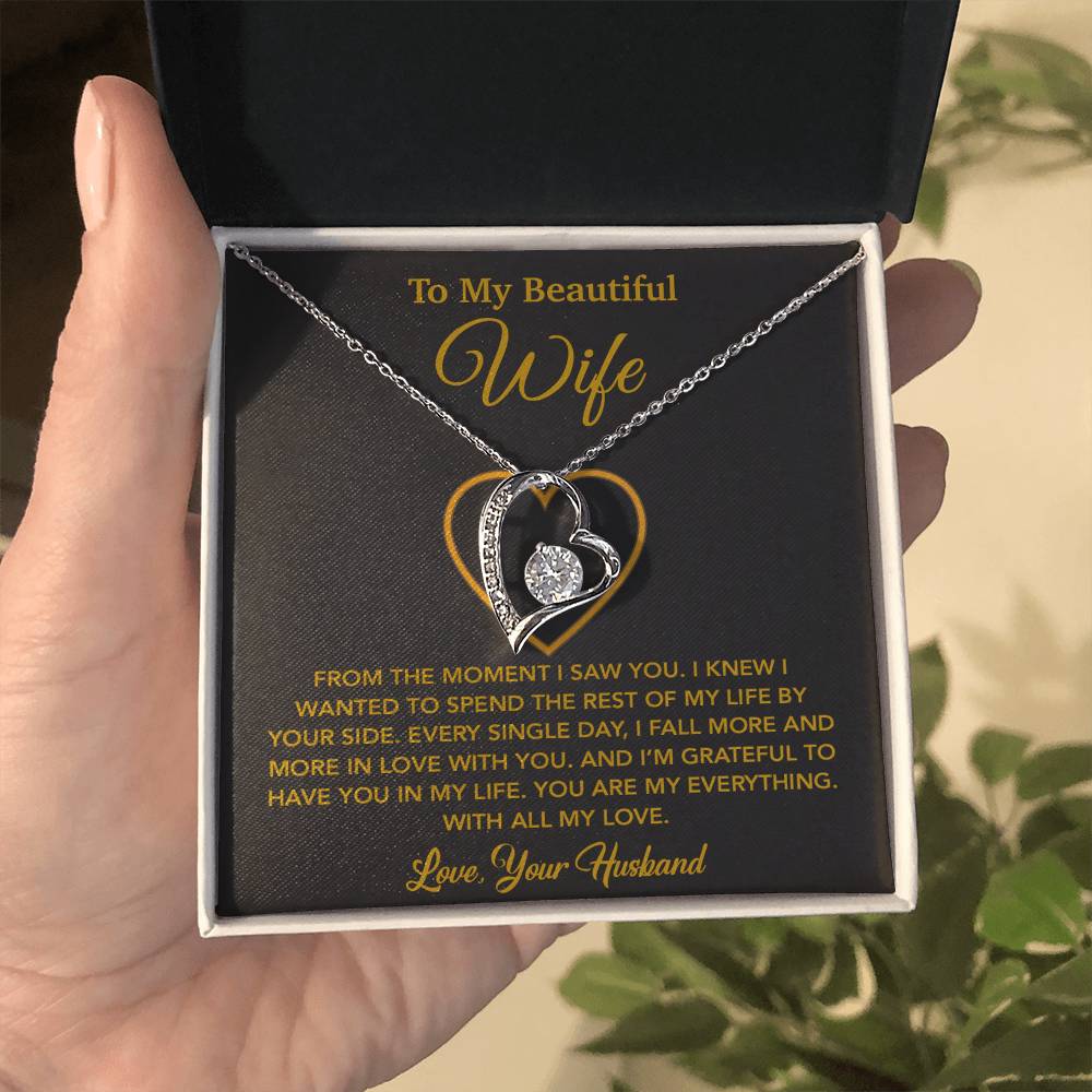 To My Wife Necklace, Gift For Wife, Anniversary Gift For Wife, Necklace For Wife 27_5_Gold