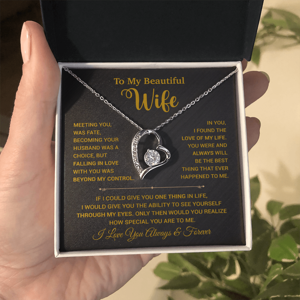 To My Wife Necklace, Wife Gift From Husband, Wife Husband Necklace, Christmas Gift 20_9_Gold