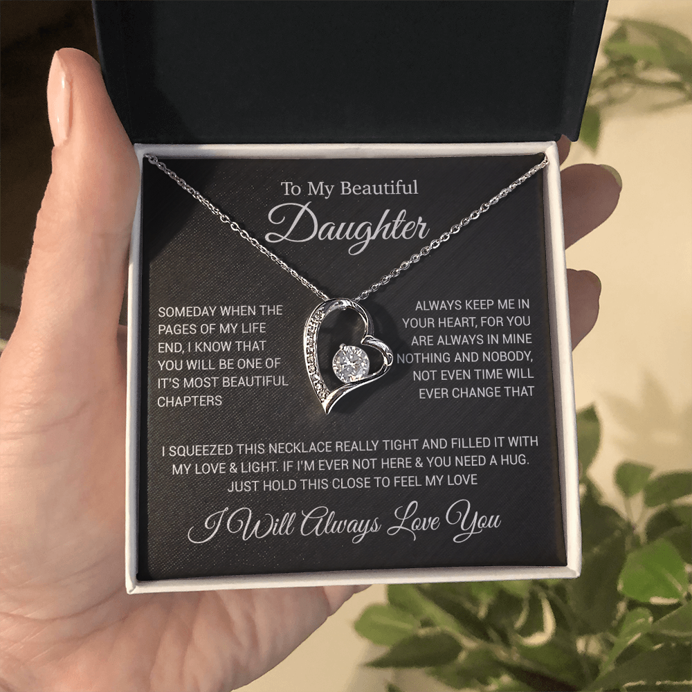 To My Daughter Necklace, Daughter Father Necklace, Daughter Gift From Dad 25_4_Black